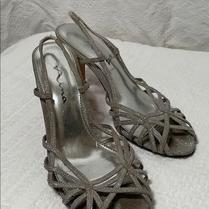 Nina Silver Sparkly heels